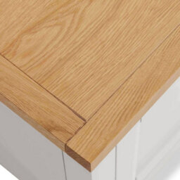 Farro Xl White 150Cm Tv Unit - Fully Assembled - Painted With Oak Top By Roseland Furniture - thumbnail 5