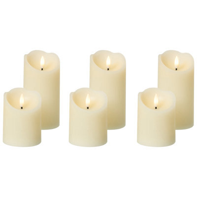 Beliani Set Of 6 Led Candles Amorea 10/15 Cm Off-White - image 1