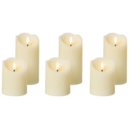 Beliani Set Of 6 Led Candles Amorea 10/15 Cm Off-White - thumbnail 1