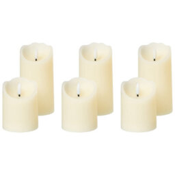 Beliani Set Of 6 Led Candles Amorea 10/15 Cm Off-White - thumbnail 4
