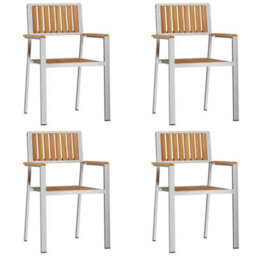 Berkfield Garden Dining Set 5 Pcs Brown Solid Teak Wood - thumbnail 6