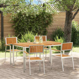 Berkfield Garden Dining Set 5 Pcs Brown Solid Teak Wood - thumbnail 1