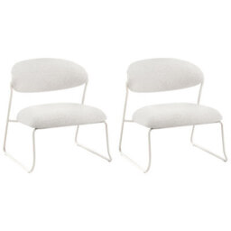 Wyld And Coco Ellehome Set Of 2 Armless Chairs Off-White Fabric Modern Living - thumbnail 5