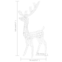 Berkfield Unique Acrylic Reindeer Christmas Decoration 140 Leds 120 Cm Cold White - thumbnail 9
