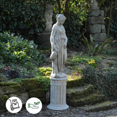 Classic Stone Cast Woman Statue With A Jug Of Water - image 1