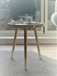 Aspect Furniture Leonie Side Table -White Top With Multi-Coloured Triangle Pattern