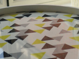 Aspect Furniture Leonie Side Table -White Top With Multi-Coloured Triangle Pattern - thumbnail 5