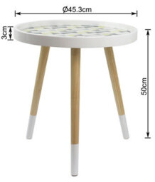 Aspect Furniture Leonie Side Table -White Top With Multi-Coloured Triangle Pattern - thumbnail 4