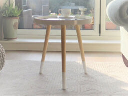 Aspect Furniture Leonie Side Table -White Top With Multi-Coloured Triangle Pattern - thumbnail 2