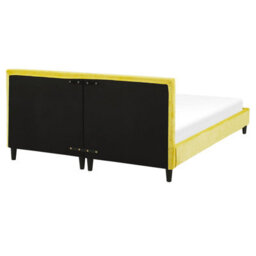Beliani Bed Velvet Fitou 160 X 200 Cm (Eu King Size) Yellow - thumbnail 6