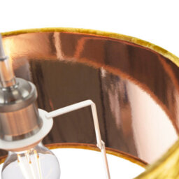 Happy Homewares Modern Ochre/mustard Crushed Velvet 14 Table/pendant Shade With Copper Inner - thumbnail 3