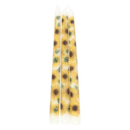Something Different Sunflower Taper Candle (Pack Of 3) White/yellow (One Size)