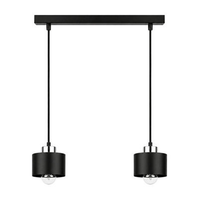 Luminosa Lighting Luminosa Simply Bar Pendant Ceiling Light Black, Silver 2X E27 - image 1