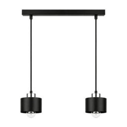 Luminosa Lighting Luminosa Simply Bar Pendant Ceiling Light Black, Silver 2X E27 - thumbnail 1