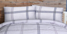 Luxury Houndstooth Check  Brushed Cotton Duvet Cover Set - Easy Care Bedding - thumbnail 2