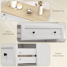 Wyld Haus Venisa White And Oak Sideboard - 1 Drawer, 2 Doors, Adjustable Shelf, Compact Modern Storage - thumbnail 7