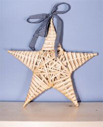 Netagon Home Festive Natural Wicker Christmas Star Ornament- Natural Wood - thumbnail 4