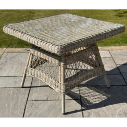 Wyld Haus Santorini 4-Seater Cream Wicker Outdoor Dining Set With Glass Table - thumbnail 2