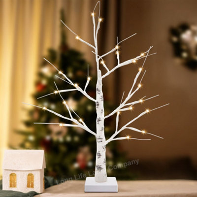 Long Life Lamps Company Led Indoor Christmas Tree White 60Cm 3000K Light Dual Mains And Battery Operated Tree03 - image 1