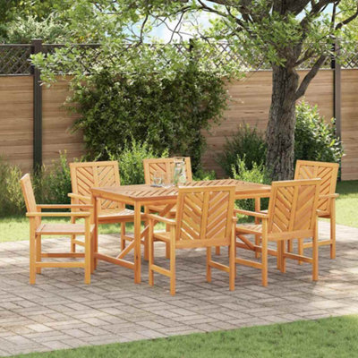 Berkfield Garden Dining Set 7 Pcs Brown 150 X 90 X 74 Cm - image 1