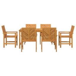 Berkfield Garden Dining Set 7 Pcs Brown 150 X 90 X 74 Cm - thumbnail 7