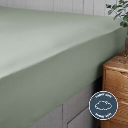 Silentnight Plain Sage King Fitted Sheet - thumbnail 2