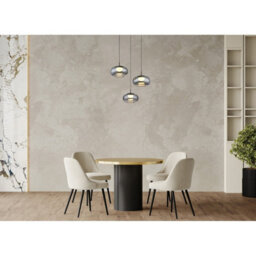 Luminosa Lighting Luminosa Quintara Cluster Pendant Ceiling Light Matt Black Smoke Glass Shade 3X Led 3000K - thumbnail 4