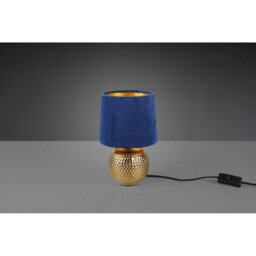 Luminosa Lighting Luminosa Sophia Modern Table Lamp With Round Tapered Shade Gold Blue Shade - Uk Stock - thumbnail 3