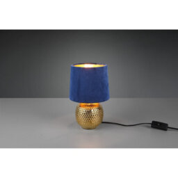 Luminosa Lighting Luminosa Sophia Modern Table Lamp With Round Tapered Shade Gold Blue Shade - Uk Stock - thumbnail 2