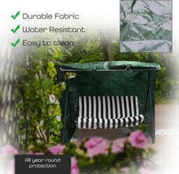 Divchi 3 Seater Garden Swing Covers Waterproof Heavy Duty Outdoor Swinging Chair Cover Windproof Antiuv Patio Garden With Zips - thumbnail 5