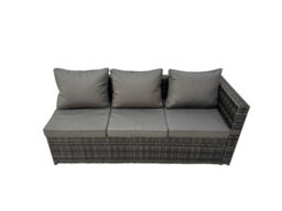 Fimous Garden Rattan Outdoor Furniture Set 10 Seater Patio Corner Sofa Coffee Table With 2 Small Stool Side Table Dark Grey - thumbnail 3