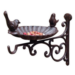 Dibor Cast Iron Outdoor Garden Bird Feeder Bird Dish With Bracket - thumbnail 2