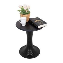 Round Coffee Tea Table Nesting Tables White Marble Top For Decoration In Living Room, Bedroom, Office, Balcony, Apartment - thumbnail 4
