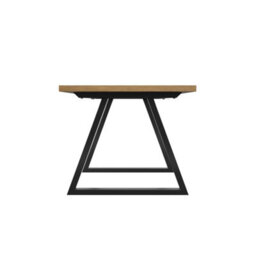 Wyld Haus Balbriggan Dark Brown Herringbone Dining Table With Black Metal Legs - thumbnail 4