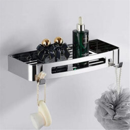 Rectangle Shower Basket Caddy Shelf Stainless Steel Wall Mount Chrome - thumbnail 3