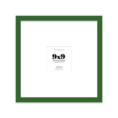 "9X9"" Green Picture Frame - 9X9"" Square Frame With 5X5"" Mount For 9X9""/5X5"" Pictures Vintage Style Wall Art, 1 Pack" - image 1