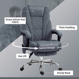 Vinsetto Massage Office Chair, Heated Reclining Desk Chair, Dark Grey - thumbnail 7