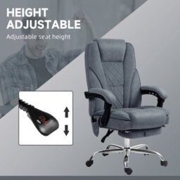Vinsetto Massage Office Chair, Heated Reclining Desk Chair, Dark Grey - thumbnail 5