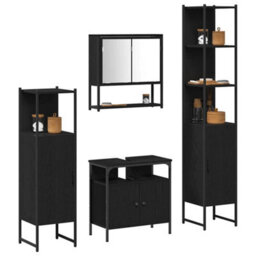 Berkfield Modern 4 Piece Bathroom Furniture Set - Black Oak - thumbnail 3