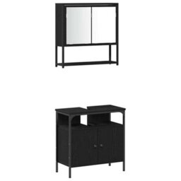 Berkfield Modern 4 Piece Bathroom Furniture Set - Black Oak - thumbnail 6