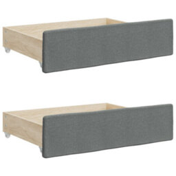 Berkfield Daybed With Trundle And Drawers Dark Grey 90X190 Cm Fabric - thumbnail 9