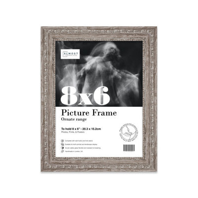 8X6 Walnut Ornate Picture Frame (15.2 X 20.3Cm) Poster, Photo, Artwork, Gallery Wall Or Print - image 1