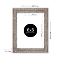 8X6 Walnut Ornate Picture Frame (15.2 X 20.3Cm) Poster, Photo, Artwork, Gallery Wall Or Print - thumbnail 2