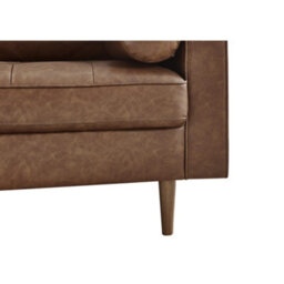 Oakham Henley 3 Seater Sofa In Brown Faux Leather - thumbnail 4