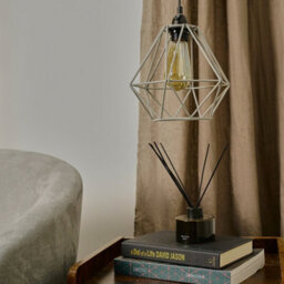 Valuelights Diablo Modern Geometric Grey Metal Cage Ceiling Light Shade (D)21Cm - thumbnail 3