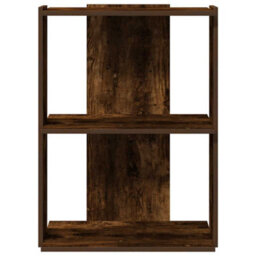 Berkfield Elegant Bookcase 3-Tier Smoked Oak 60X30X80 Cm Engineered Wood - thumbnail 4