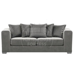 Furnishings For Less UK Ella Boxed Arm Plush Velvet  Fabric Sofa Set 3 And 2 Seater Sofa   Grey - thumbnail 2