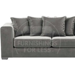 Furnishings For Less UK Ella Boxed Arm Plush Velvet  Fabric Sofa Set 3 And 2 Seater Sofa   Grey - thumbnail 4