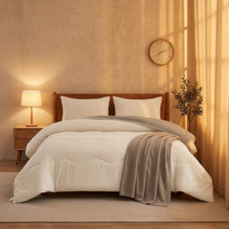 10.5 Tog Coverless Reversible Duvet Set Natural Soft Microfibre Quilt With Quilted Pillowcase Covers - thumbnail 5
