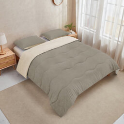 10.5 Tog Coverless Reversible Duvet Set Natural Soft Microfibre Quilt With Quilted Pillowcase Covers - thumbnail 2
